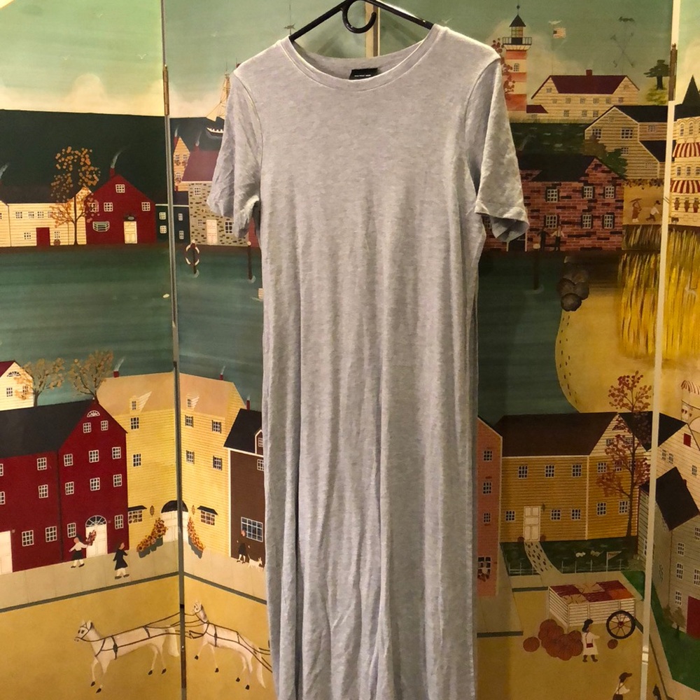 Grey asymmetric maxi dress